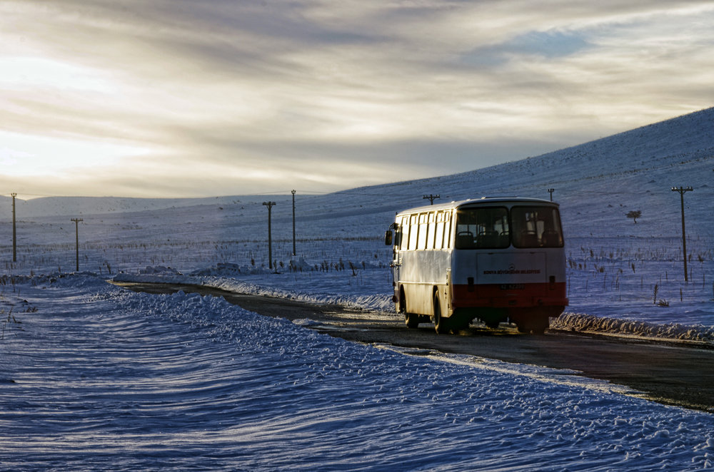 Village Bus on the Snowy Road II