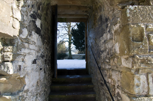 Through the door...