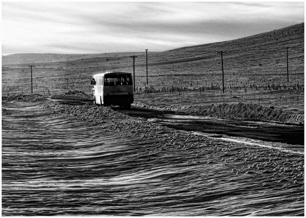 Village Bus on the Snowy Road I