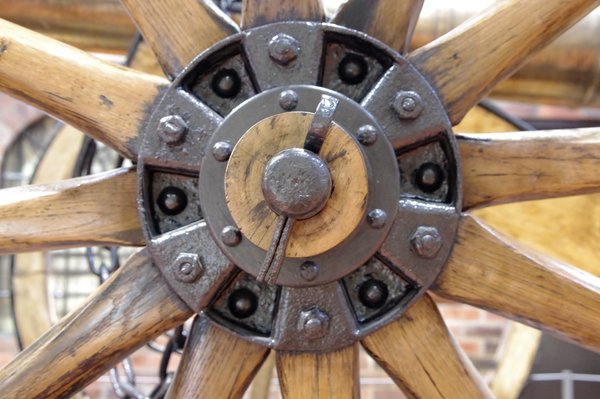 Centre of the wheel.