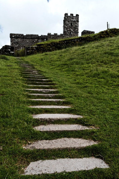 Steps to Brent Tor church, Dartmoor