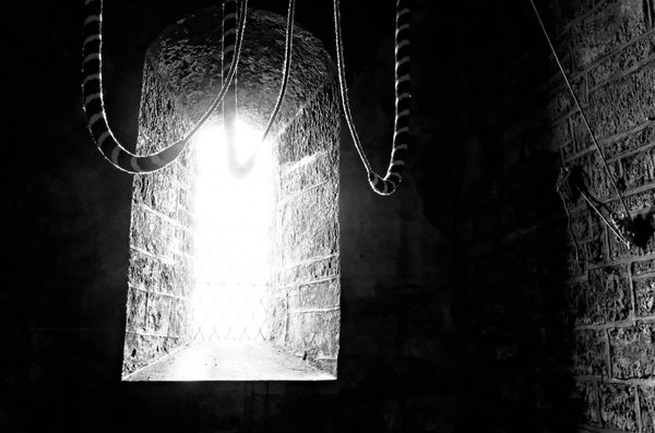 The bell tower of Brent Tor church, Dartmoor