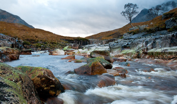 Winter water in Glen Etive