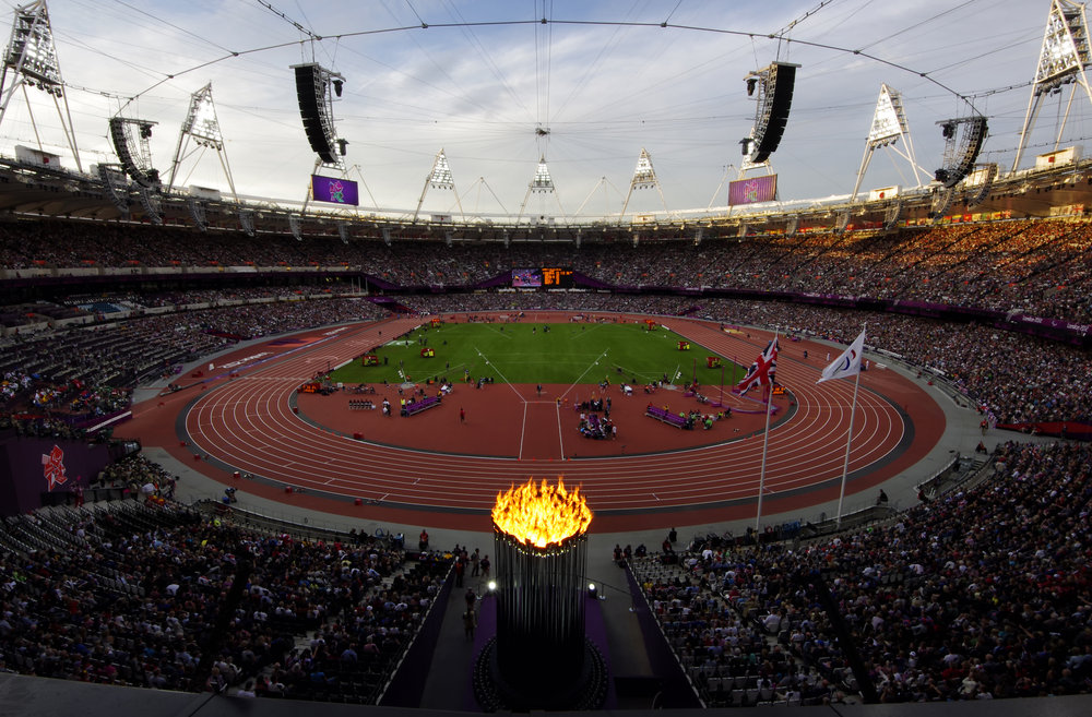 Olympic cauldren and stadium