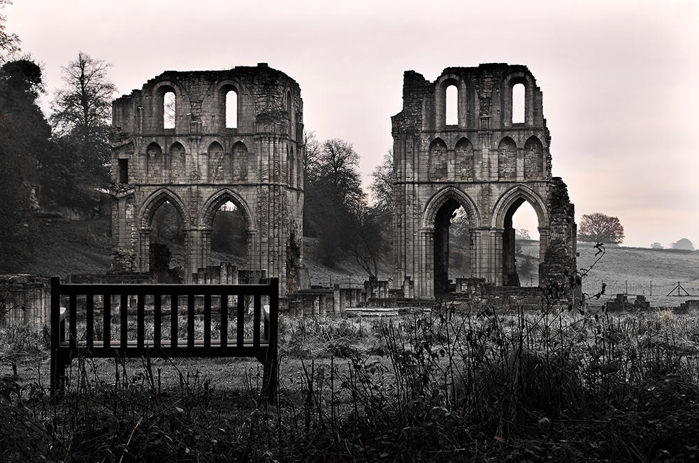 Abbey Ruins and a Bench - Almost Mono