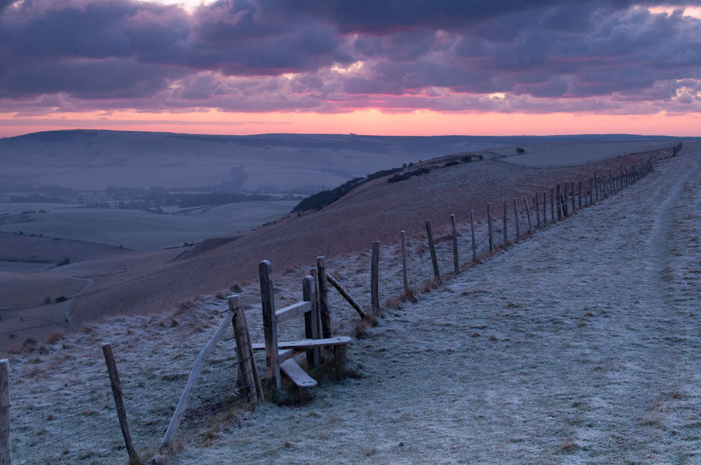 dawn on the South Downs