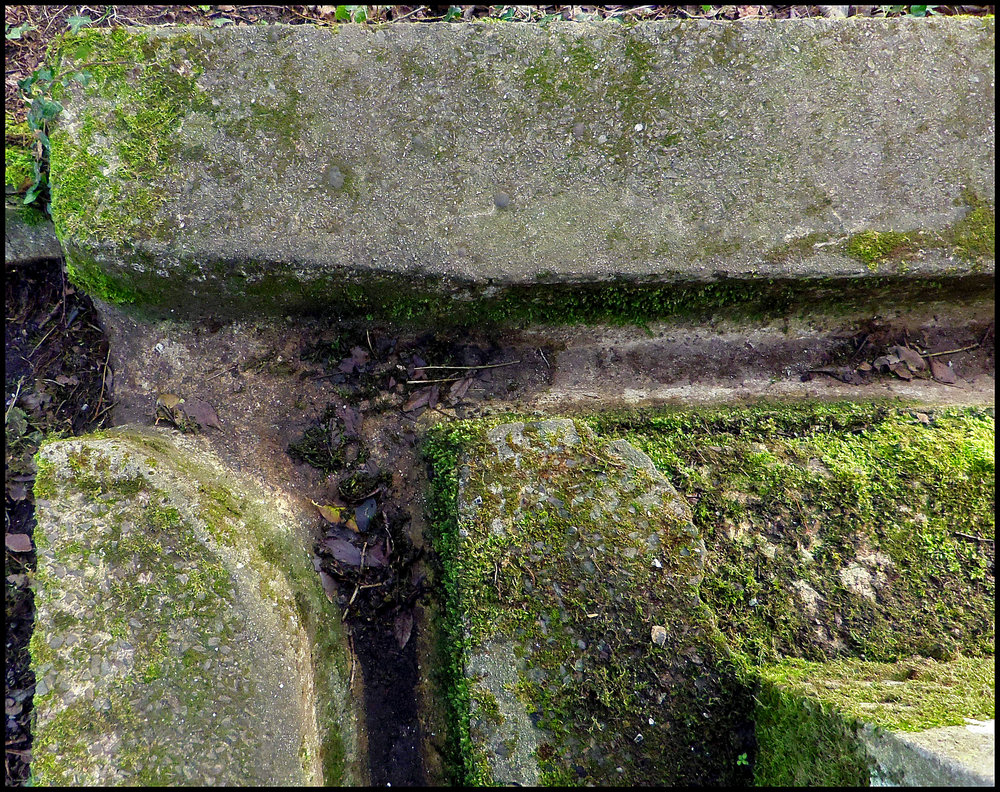 Pre-cast Concrete Gutter with Moss