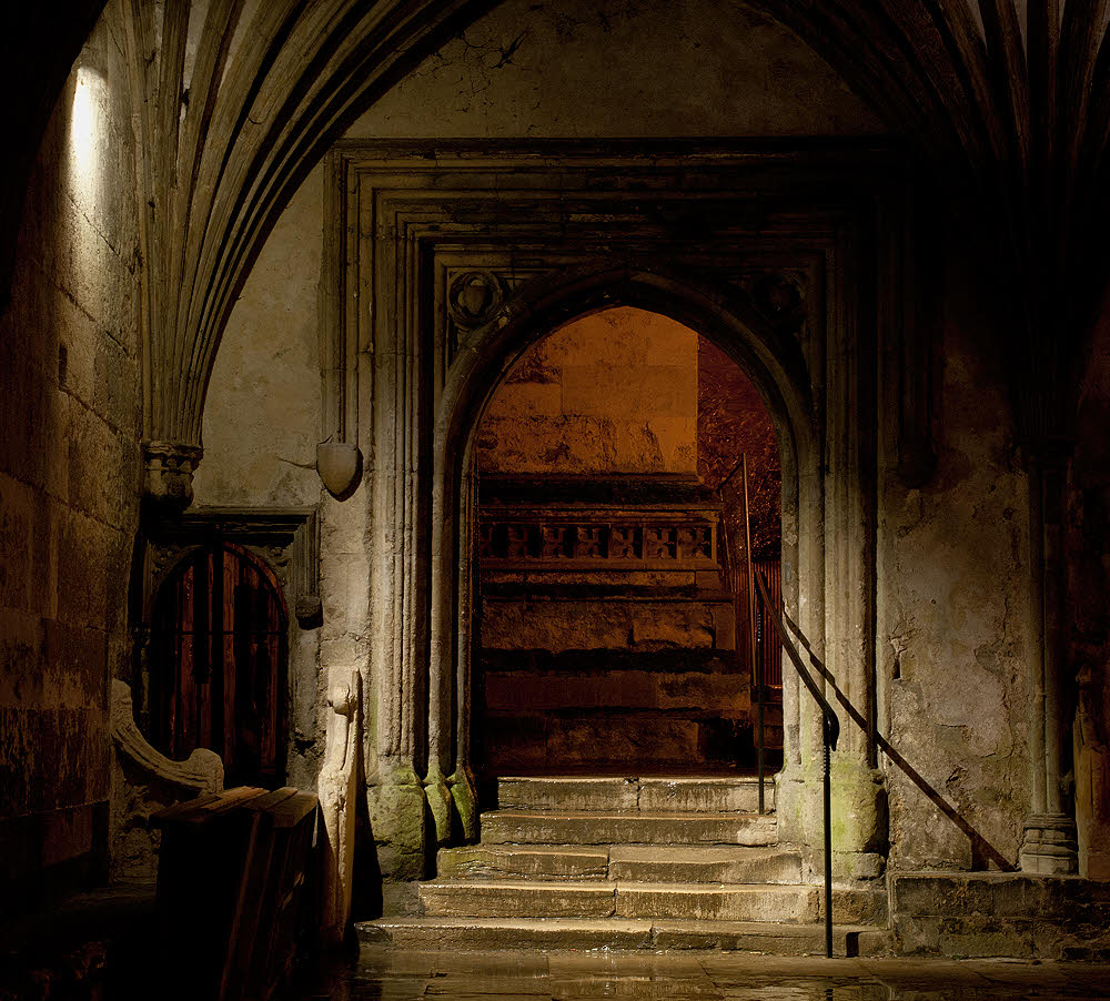 through the arch