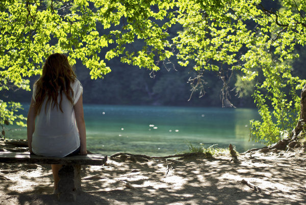 Girlfriend by lake