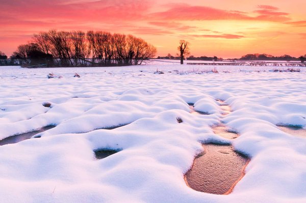 Snowy sunrise