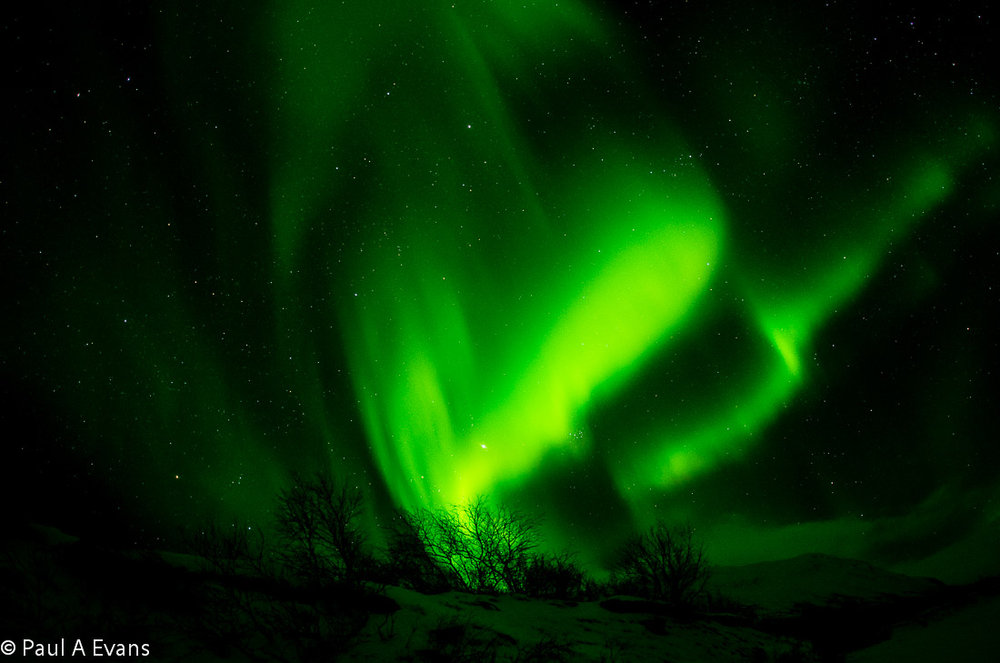 Intense aurora in Abisko national park, Sweden