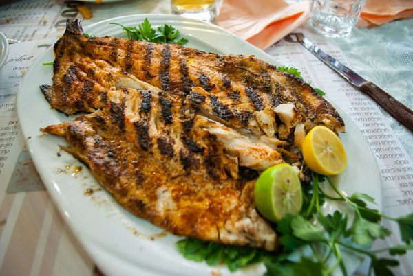 Grilled sea fish