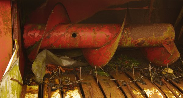 Rusty old farm equipment.