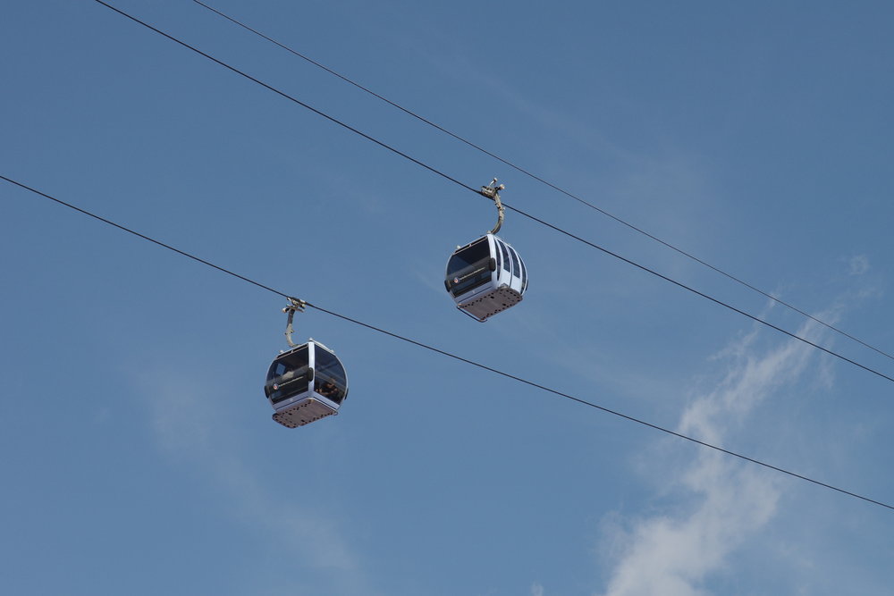 Cable cars crossing