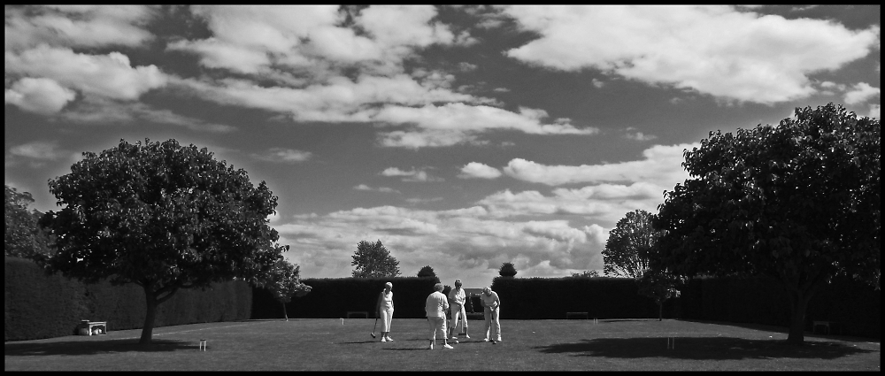 Four Ladies Playing Croquet