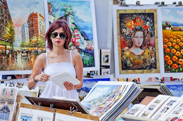 Girl on a Picture Stall