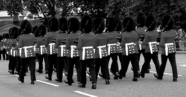 CHANGING the guard at the Palace