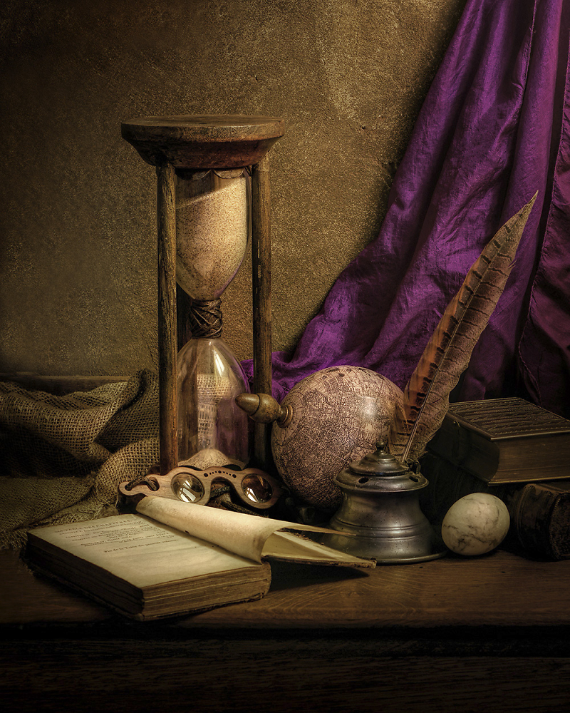 Hourglass and Purple Silk