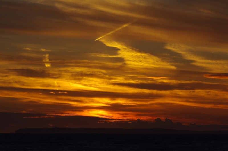 Sun set over Lundy Island