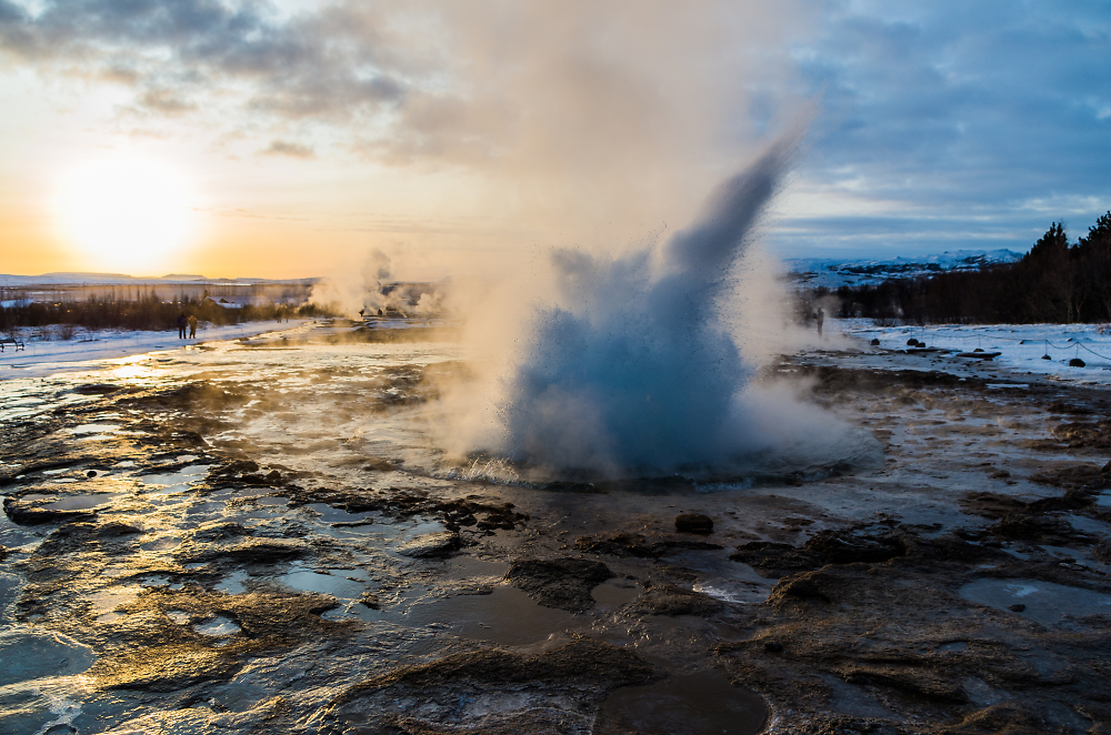 Sunset at Geysir