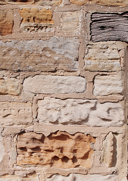 Weathered stone, weathered wood