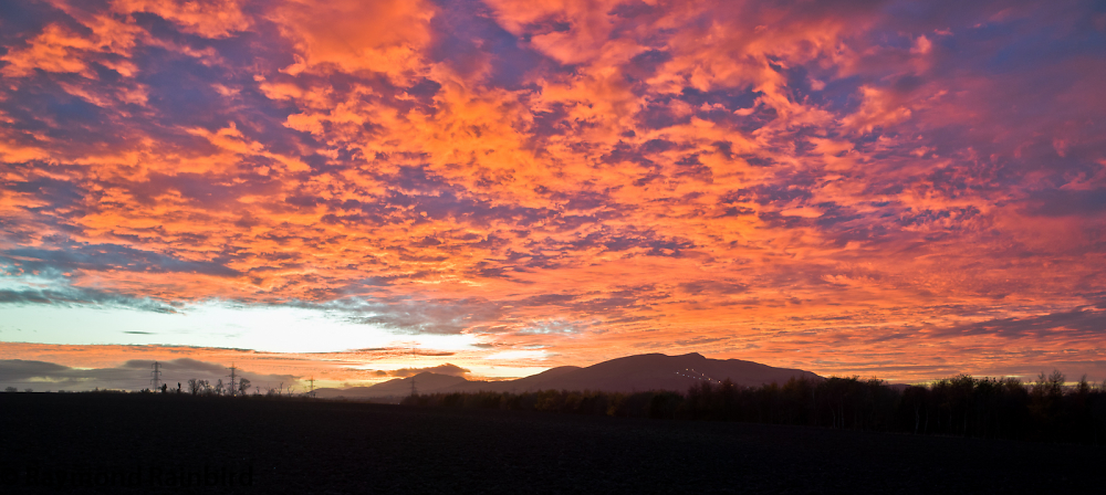Pentland hills Edinburgh at sunset