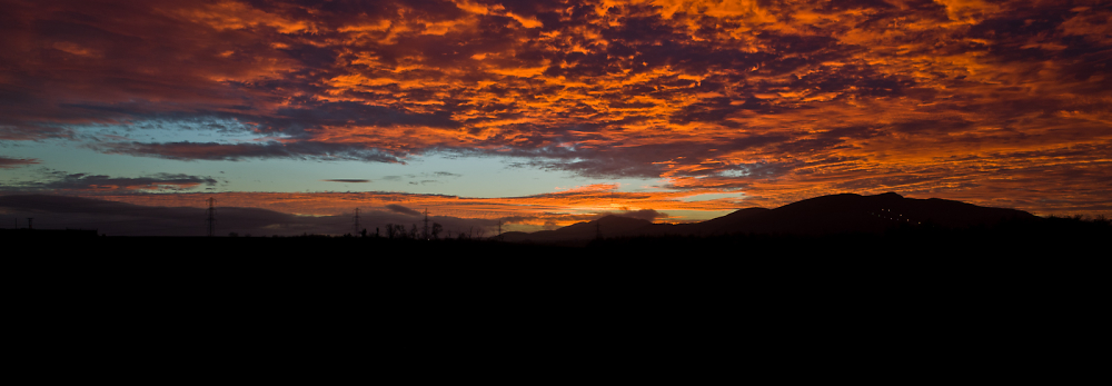 Pentland hills Edinburgh at sunset