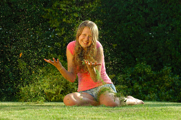 all in grass