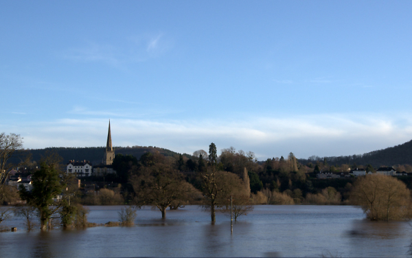 Ross-on-Wye looking over the floodplain