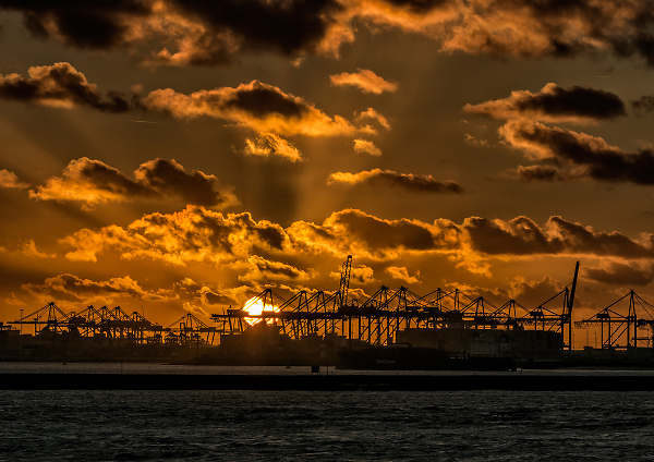 Sunset over The new Waterway