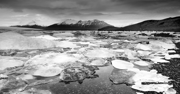 Black and white ice