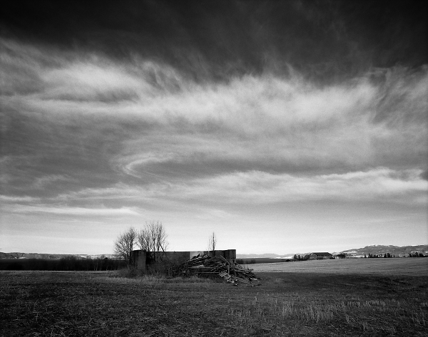 Farmhouse Ruin and Clouds