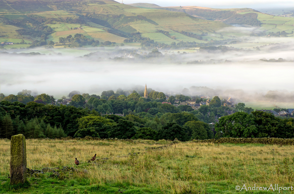 Above a misty Bamford