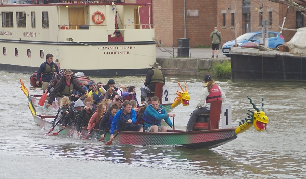 Dragon boat on a windy day