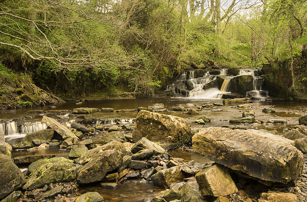 Waterfall and Boulders