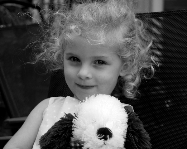 Madison and her toy dog