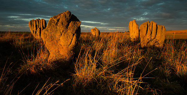 Sunset at Duddo Stones