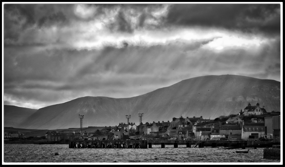 Stromness in Shade, Isle of Hoy in Light
