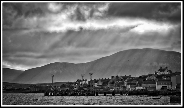 Stromness in Shade, Isle of Hoy in Light