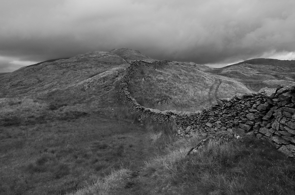 Lakeland Fell - black and white