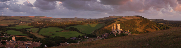 Corfe Castle Panorama