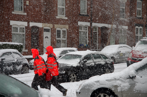 Postman in the snow