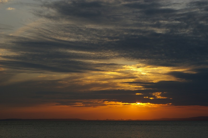 Sunset over Cardiff
