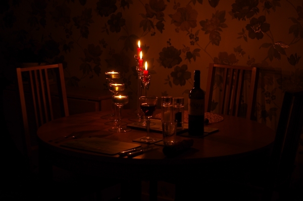 A table set for one