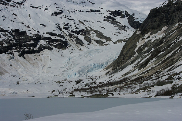 Frozen Lake and Nigardsbreen Glacier Norway