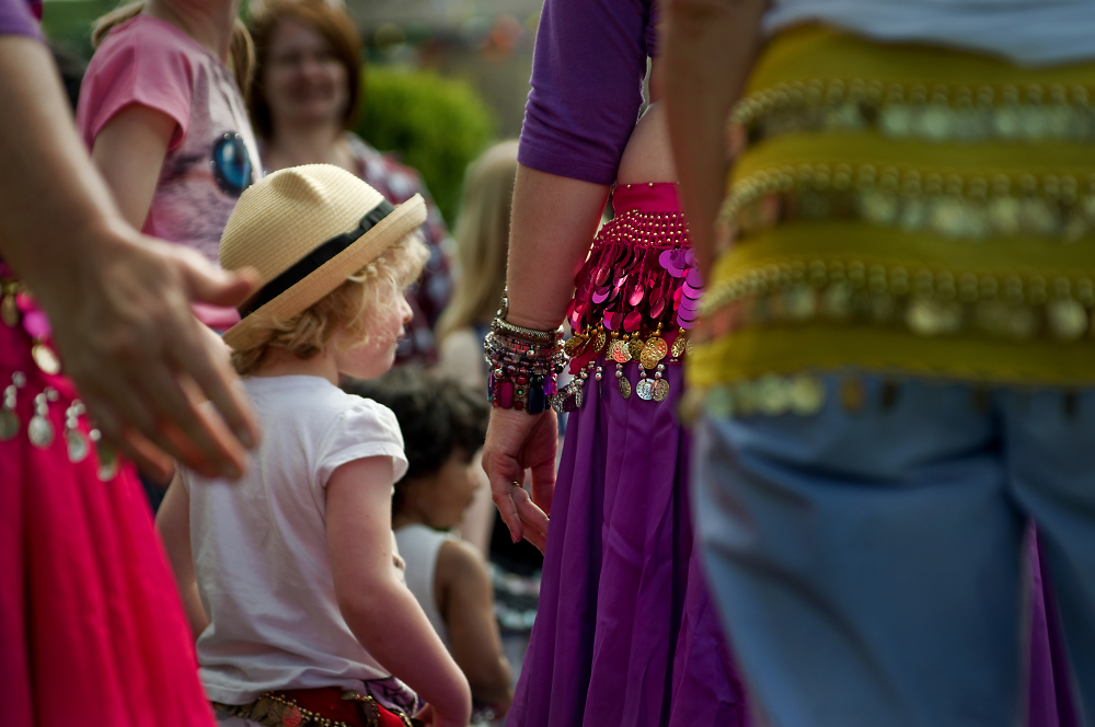 Coin Belt and Purple Skirt