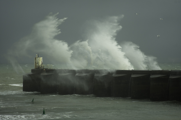 Brighton Marina In Stormy Weather