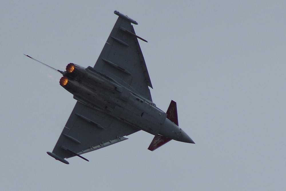 RAF Typhoon FGR4 with afterburner engaged