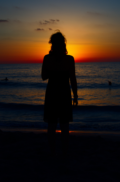 Ai Girl in front of light