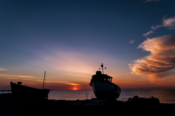 Sun rising over the English Channel